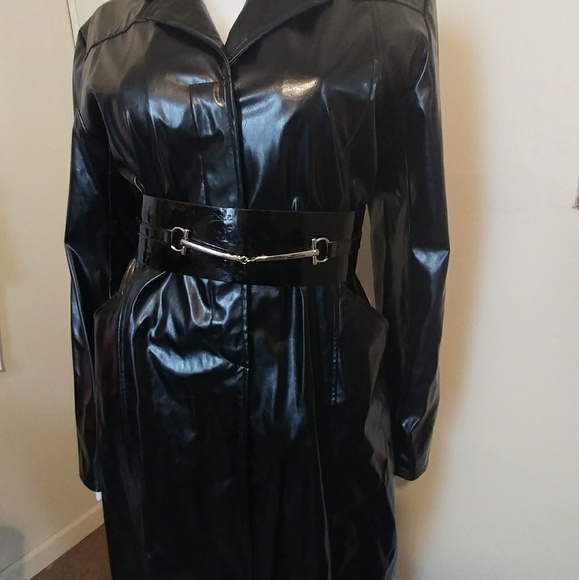 Black Trench Coat Sz M - Picture 8 of 8